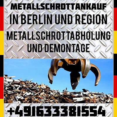 MetallSchrottPlatz in Berlin. Abholung und Demontage.
